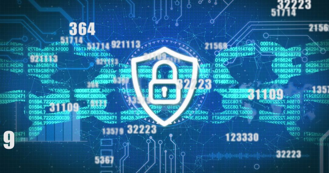 Digital Security Shield with Cyber Background