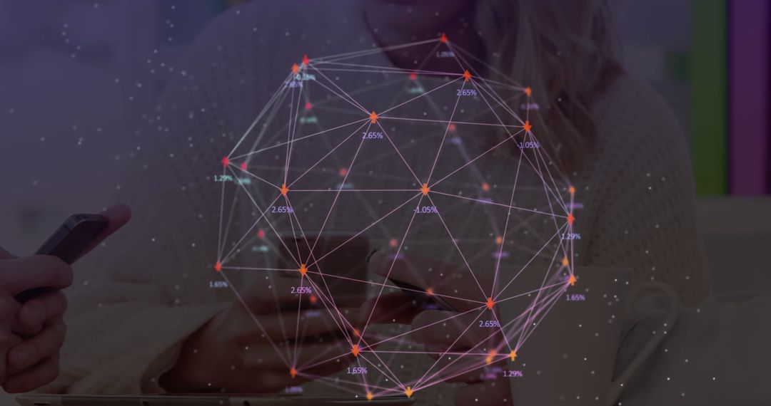 Global Networking Concept with Digital Connectivity Amid Smartphones