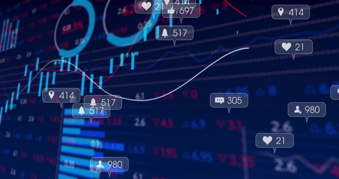 Digital Dashboard Showing Cryptocurrency Trading with Social Alerts