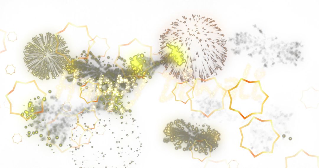 Festive Fireworks and Stars with Bright Explosions