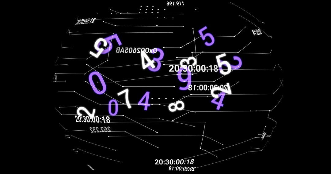 Rotating Sphere with Timecodes and Digital Numbers