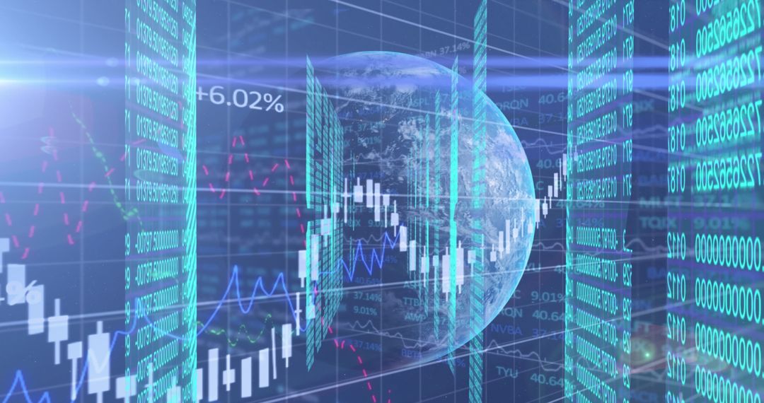 Global Financial Data Processing and Growth Concept