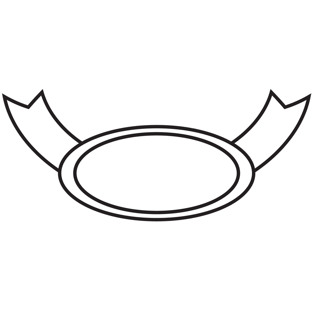 Rounded Banner Ribbon Design with Transparent Background