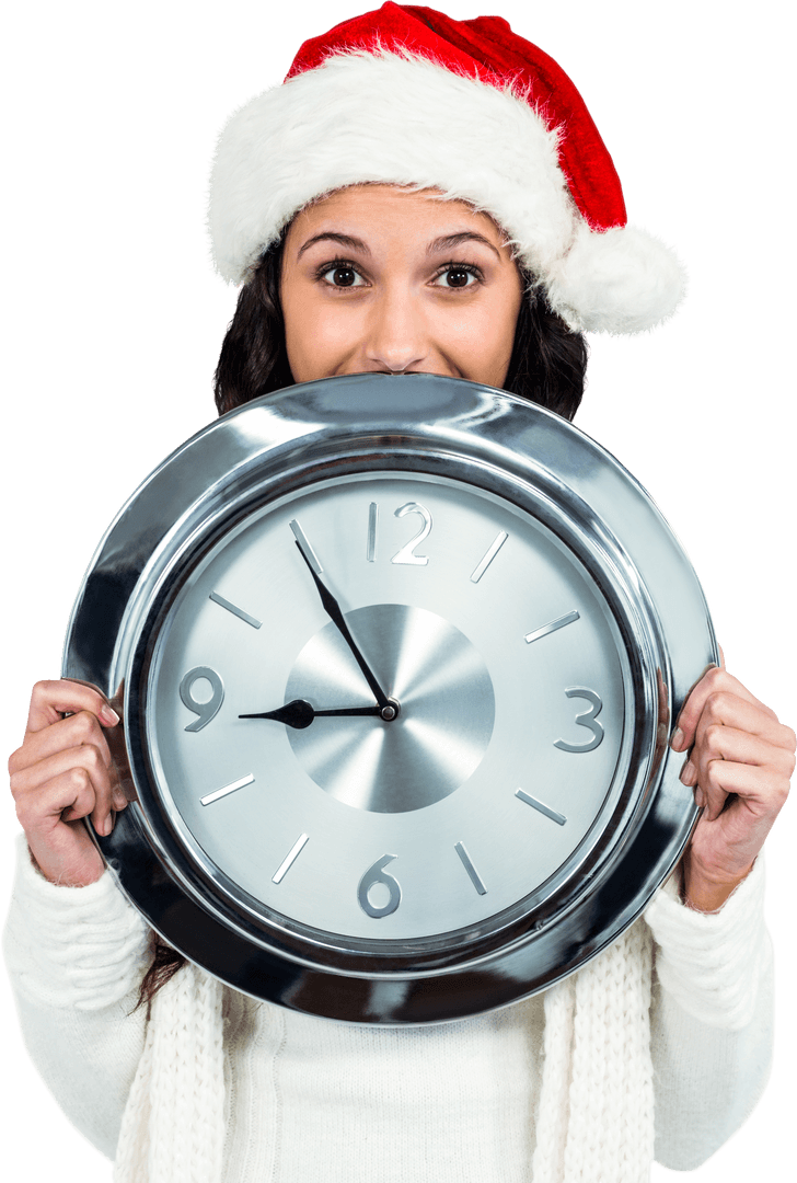 Festive Eve Countdown with Clock in Transparent Background