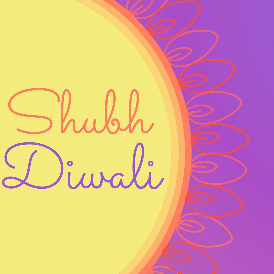Vibrant Diwali Greeting Card with Artistic Design