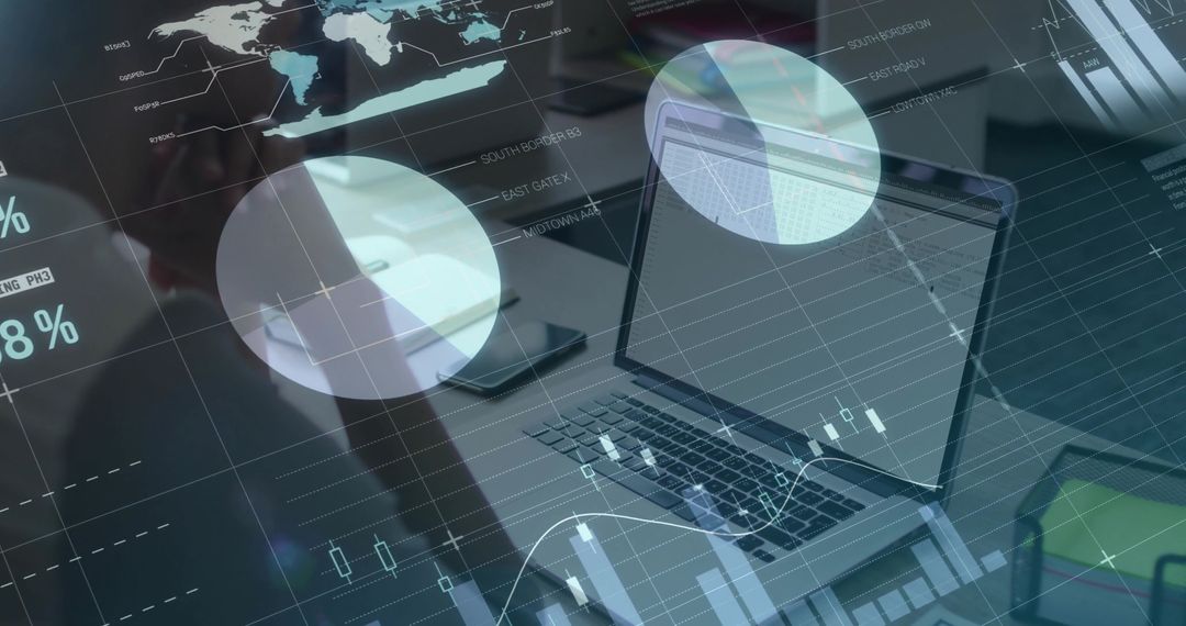 Digital Finance Concept with Tech and Data Analytics Overlay