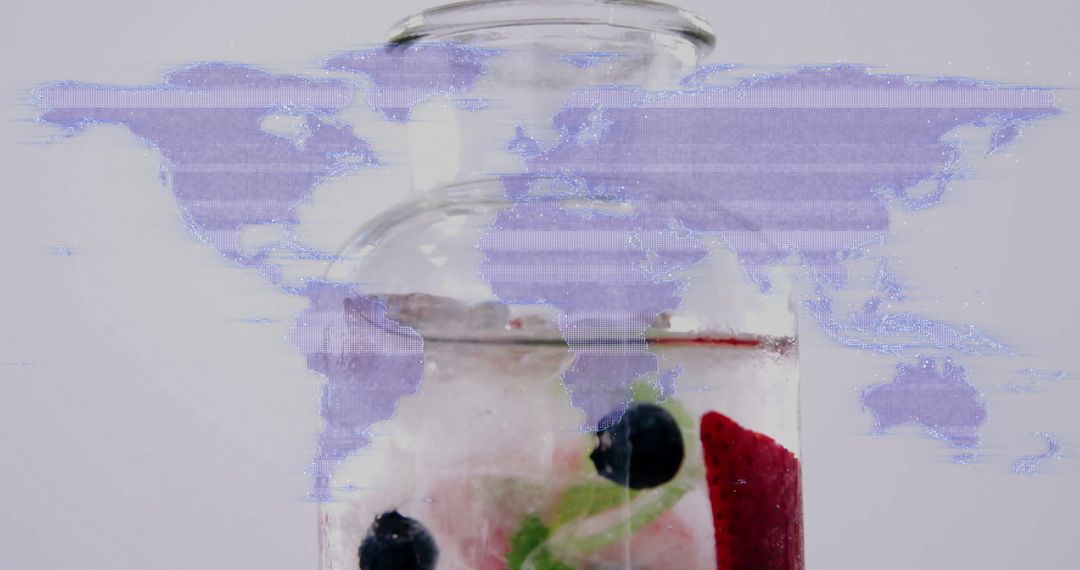 Refreshing Infused Water in Glass Jar With Global Visualization