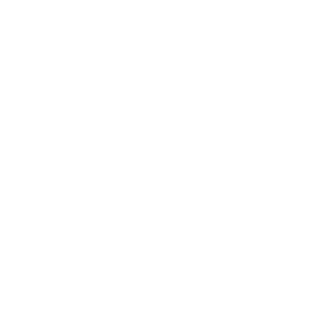 White Starburst Symbol with Circular Center on Transparent Background