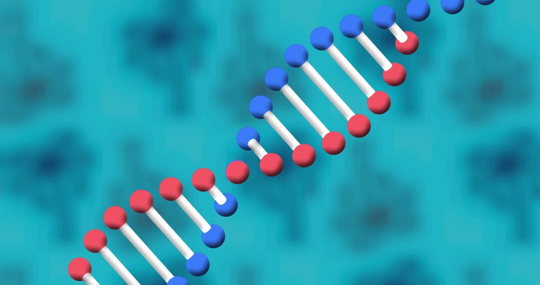 Colorful DNA Double Helix Floating Over Science Background
