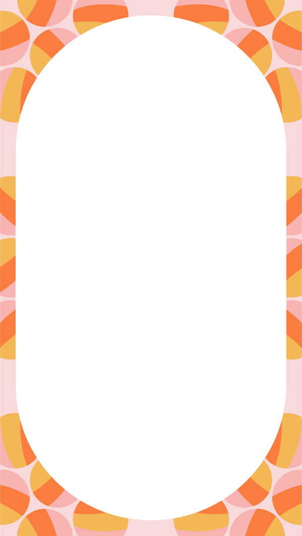 Geometric Pattern with Orange Petals and Teal Center on Transparent Background