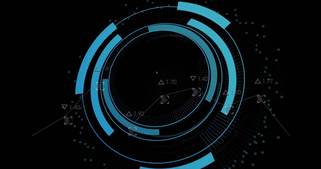 Digital Interface with Futuristic Data Circles