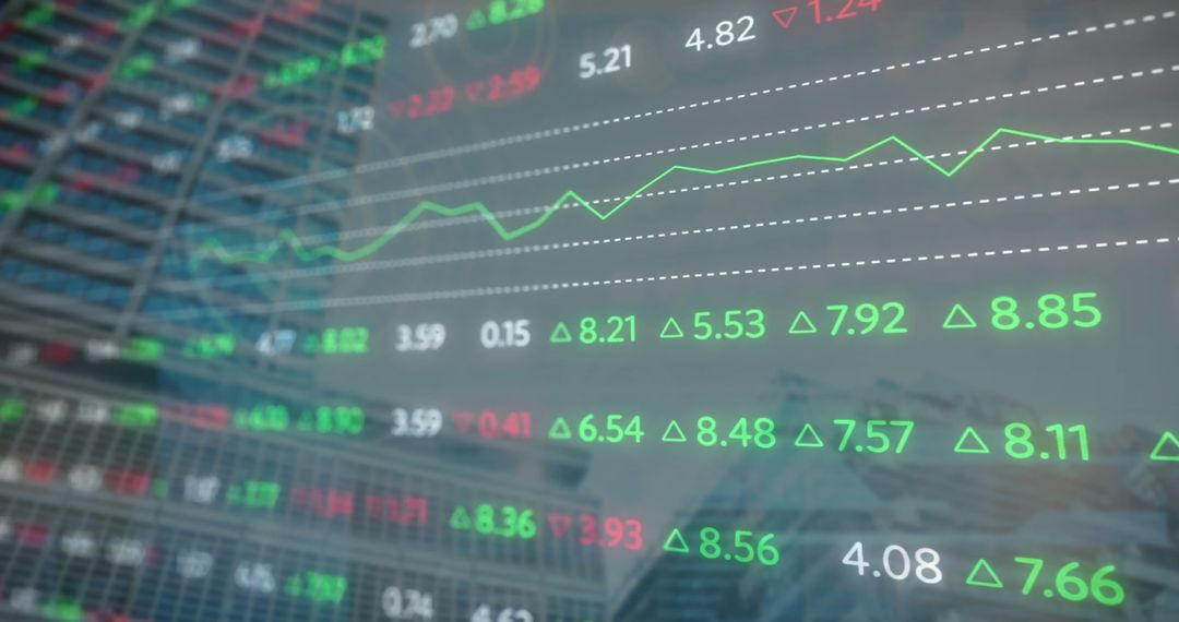 Dynamic Stock Market Analysis Overlaid on Cityscape