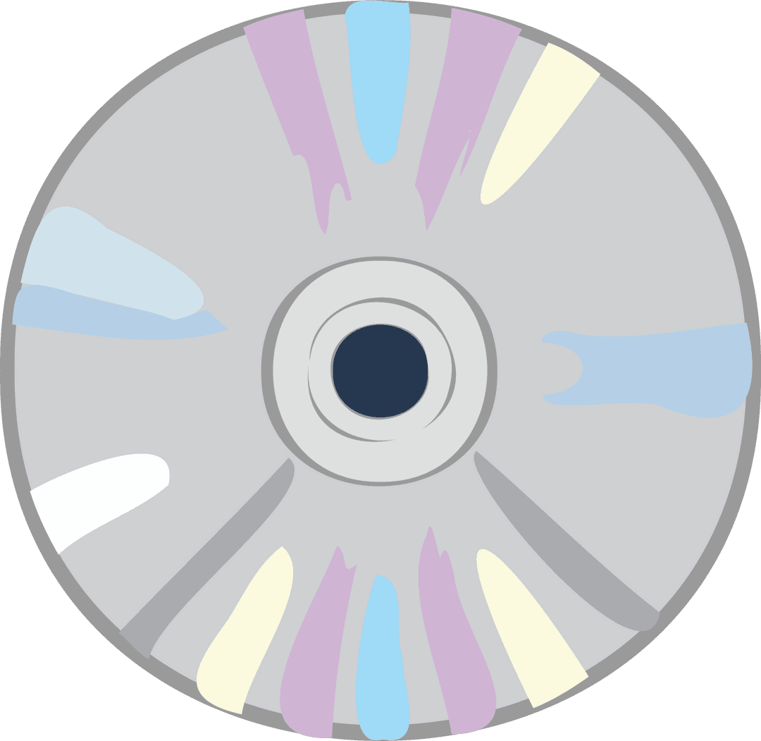 Floating Transparent Compact Disc with Colorful Pastel Streaks