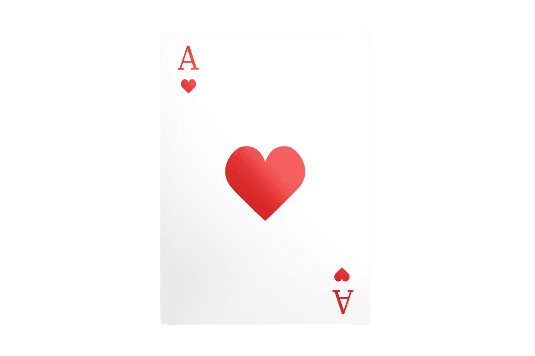 Transparent Playing Card Ace of Hearts with Classic Design