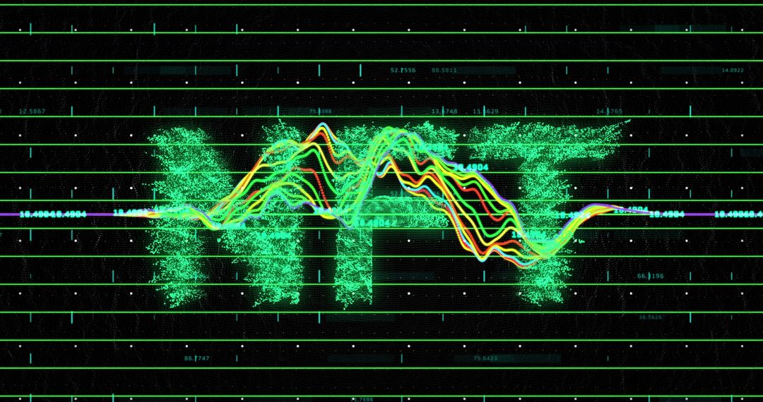 NFT Financial Data Visualization with Digital Graph Overlay