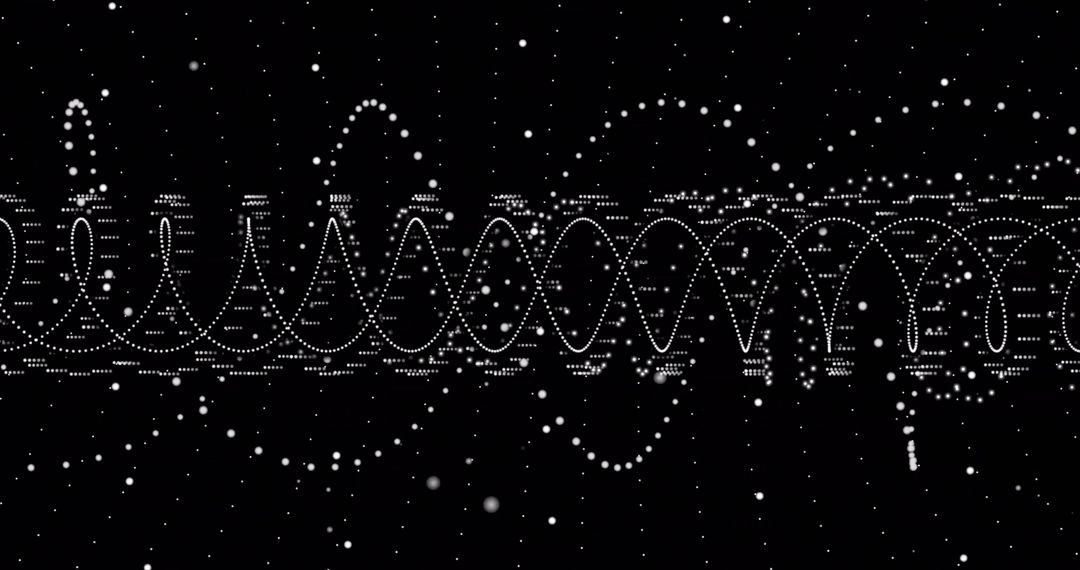 Digital DNA Strand Abstraction with Night Sky Pattern