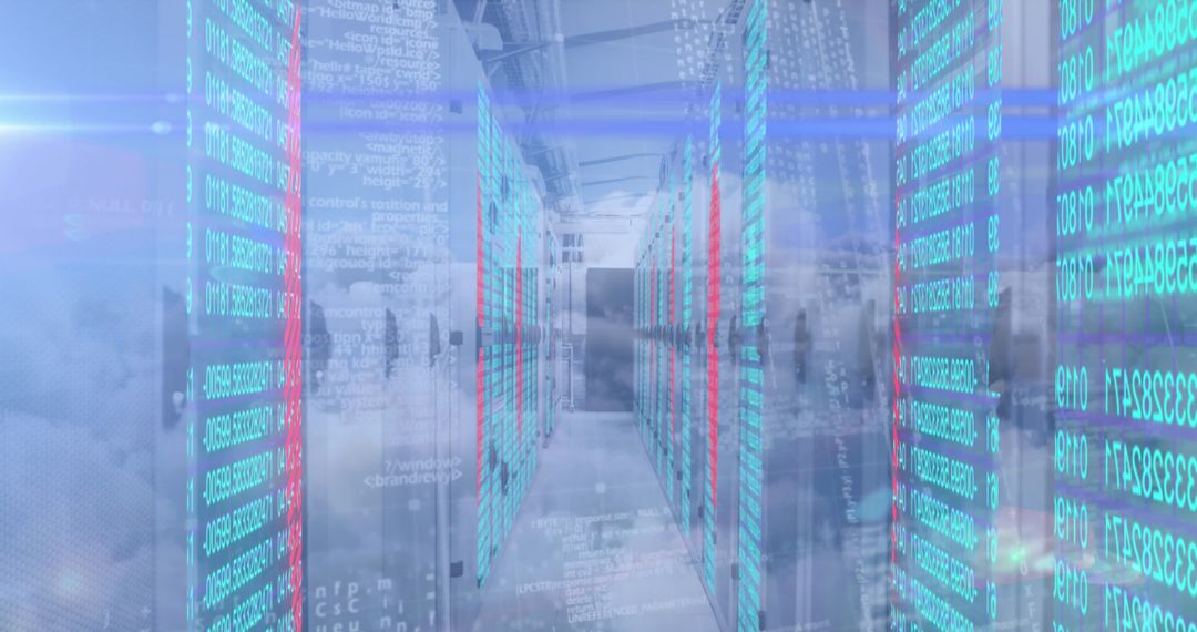 Abstract Visualization of Data Processing in a Modern Server Room
