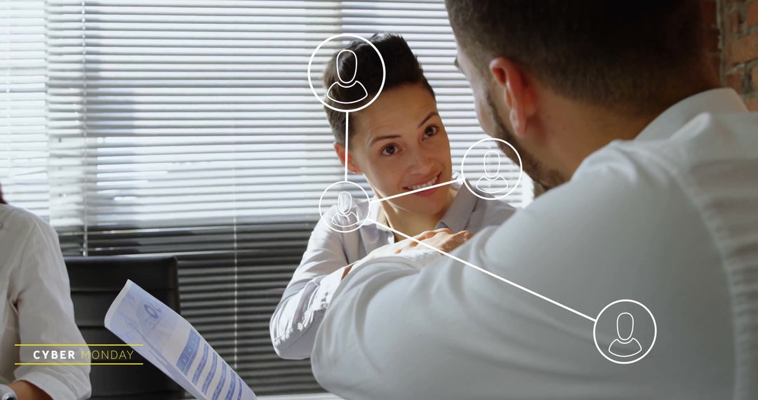 Professionals Networking with Cyber Monday Focus