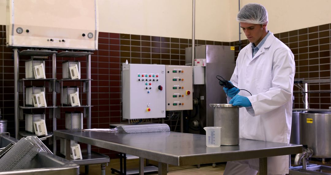 Technician Analyzing Data in Industrial Kitchen - Free Images, Stock Photos and Pictures on Pikwizard.com