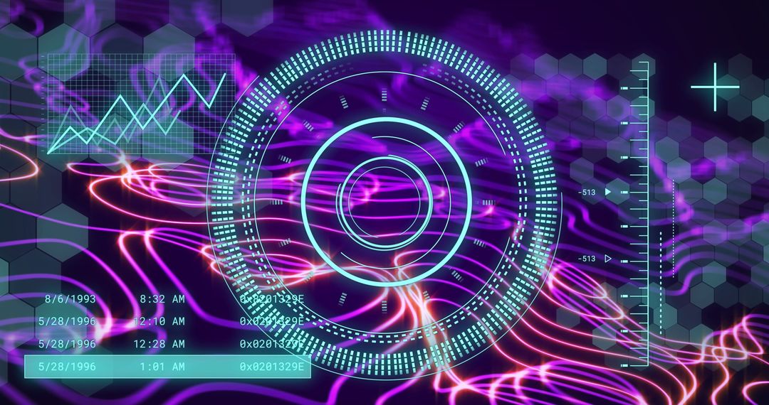 Futuristic Digital Data with Neon Tech and Analytics