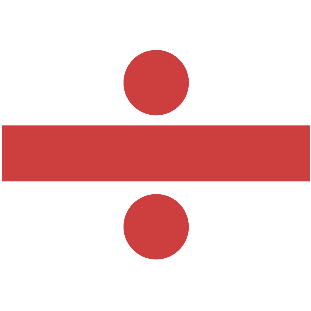 Red Transparent Division Symbol for Math and Education Designs