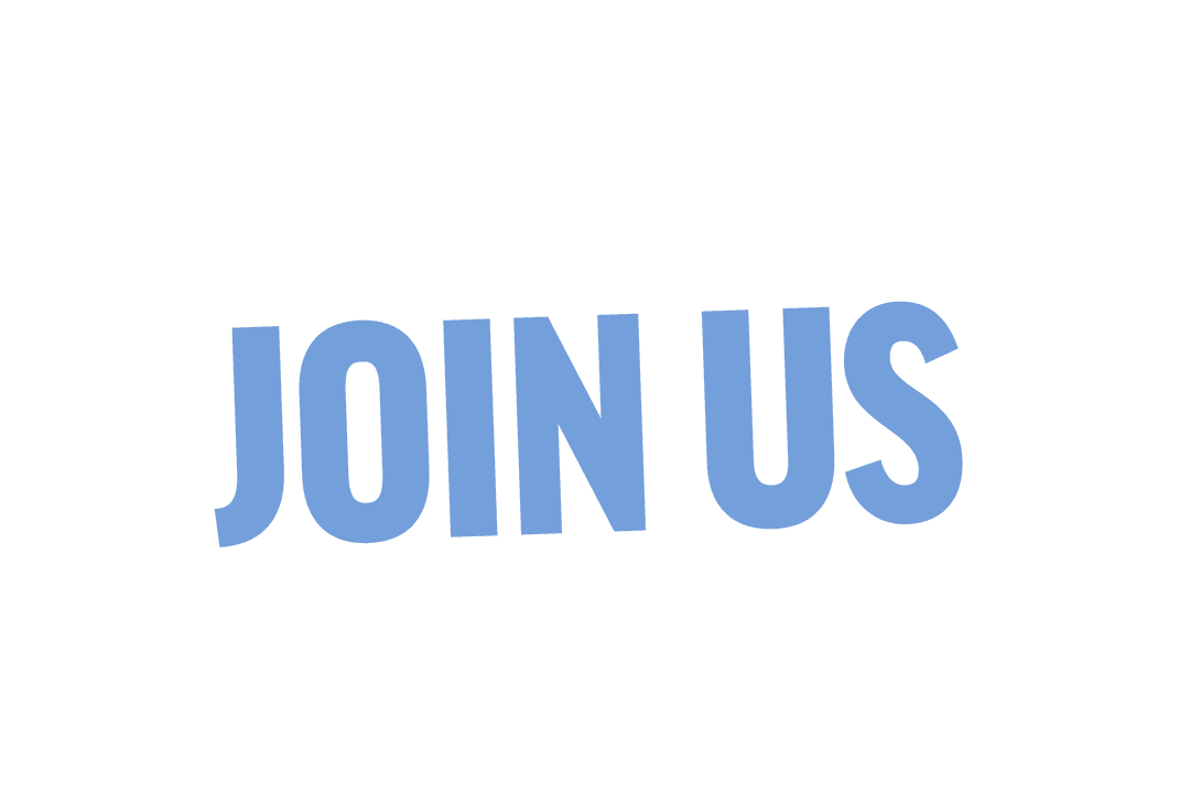 Join Us Text in Blue on Transparent Background