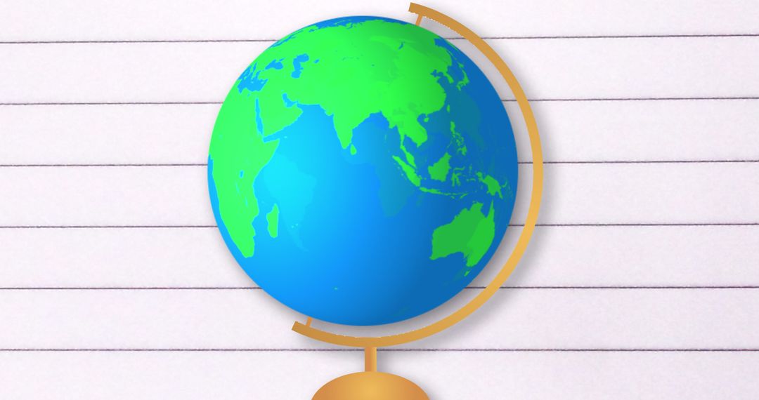 Rotating Earth Globe on White Background Illustrating Geography