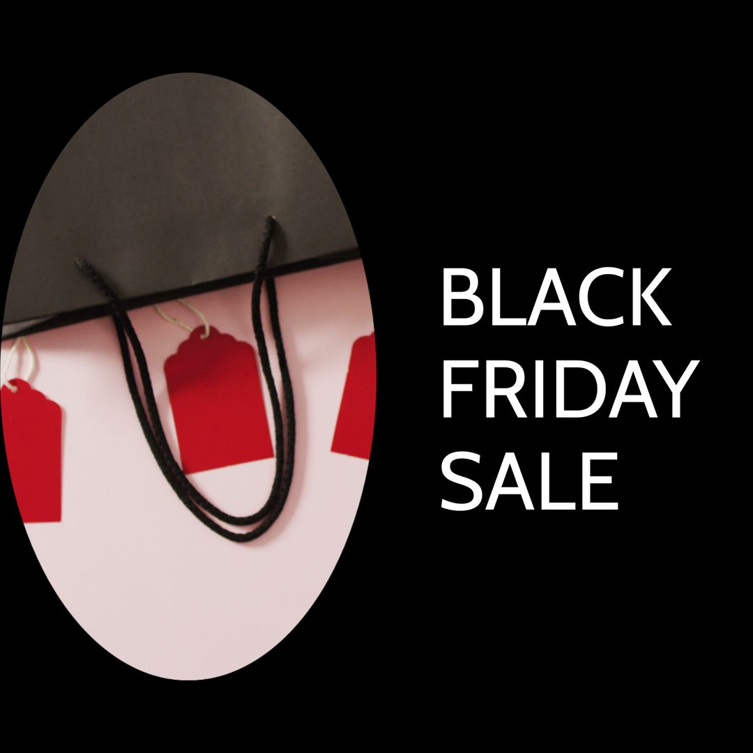 Black Friday Sale Promotion with Shopping Bag and Tags