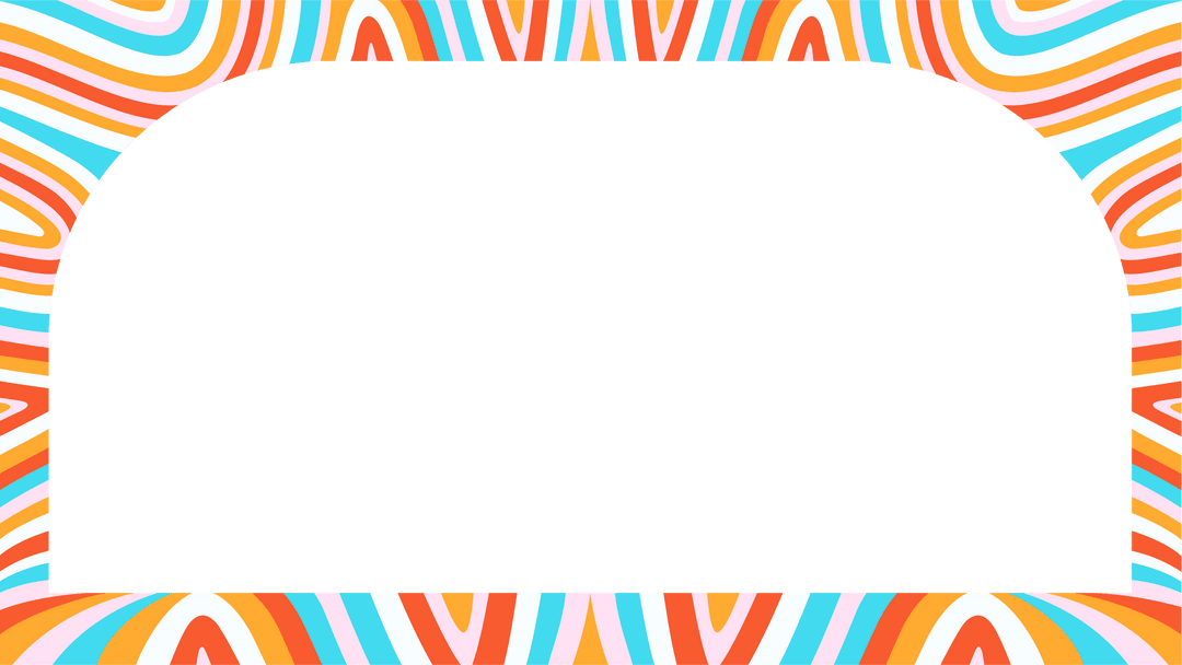 Arch Design Inside Vibrant Wavy Stripe Pattern on Transparent Background