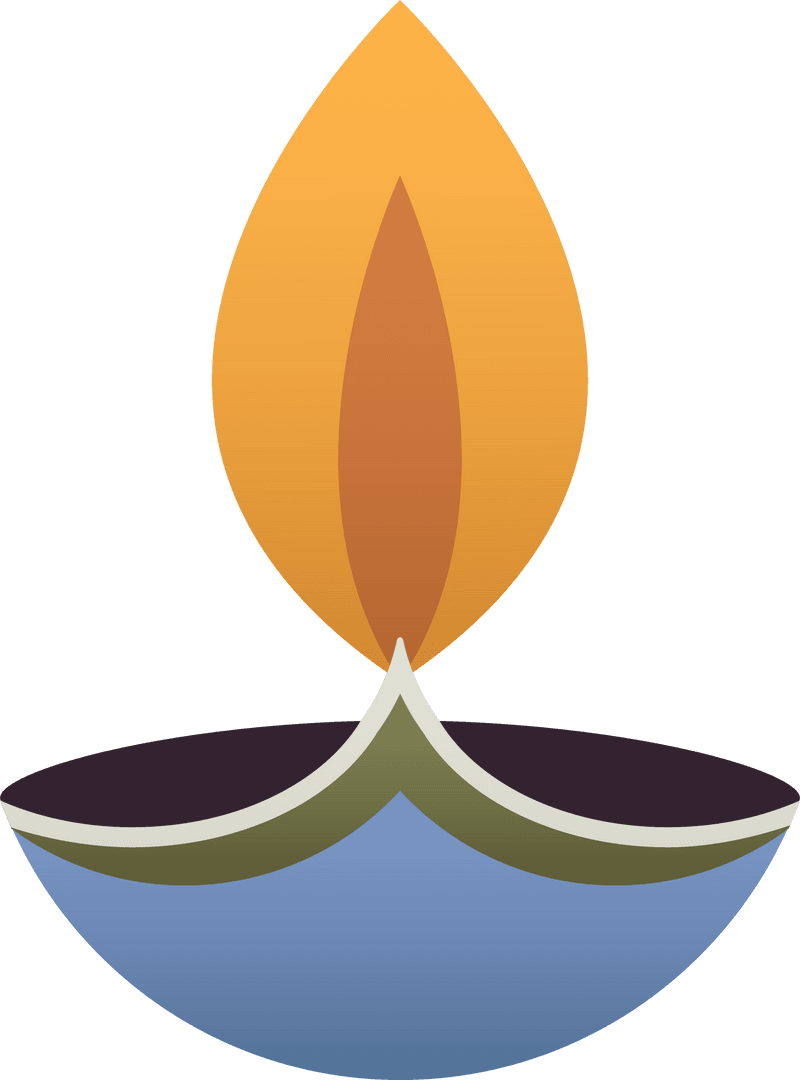 Minimalist Diya Flame on Transparent Background for Concept Decoration