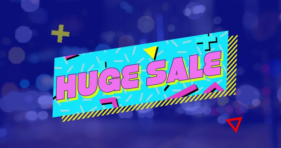 Colorful Huge Sale Announcement with Vibrant Graphics