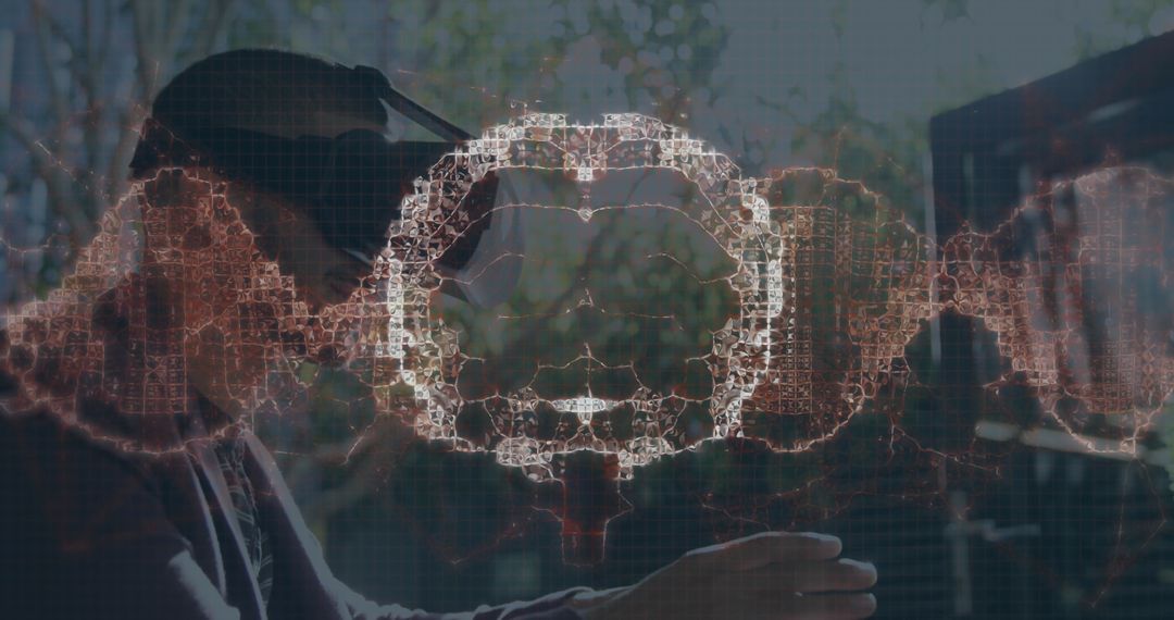 Virtual Reality and AI Hologram Brain Fusion Concept