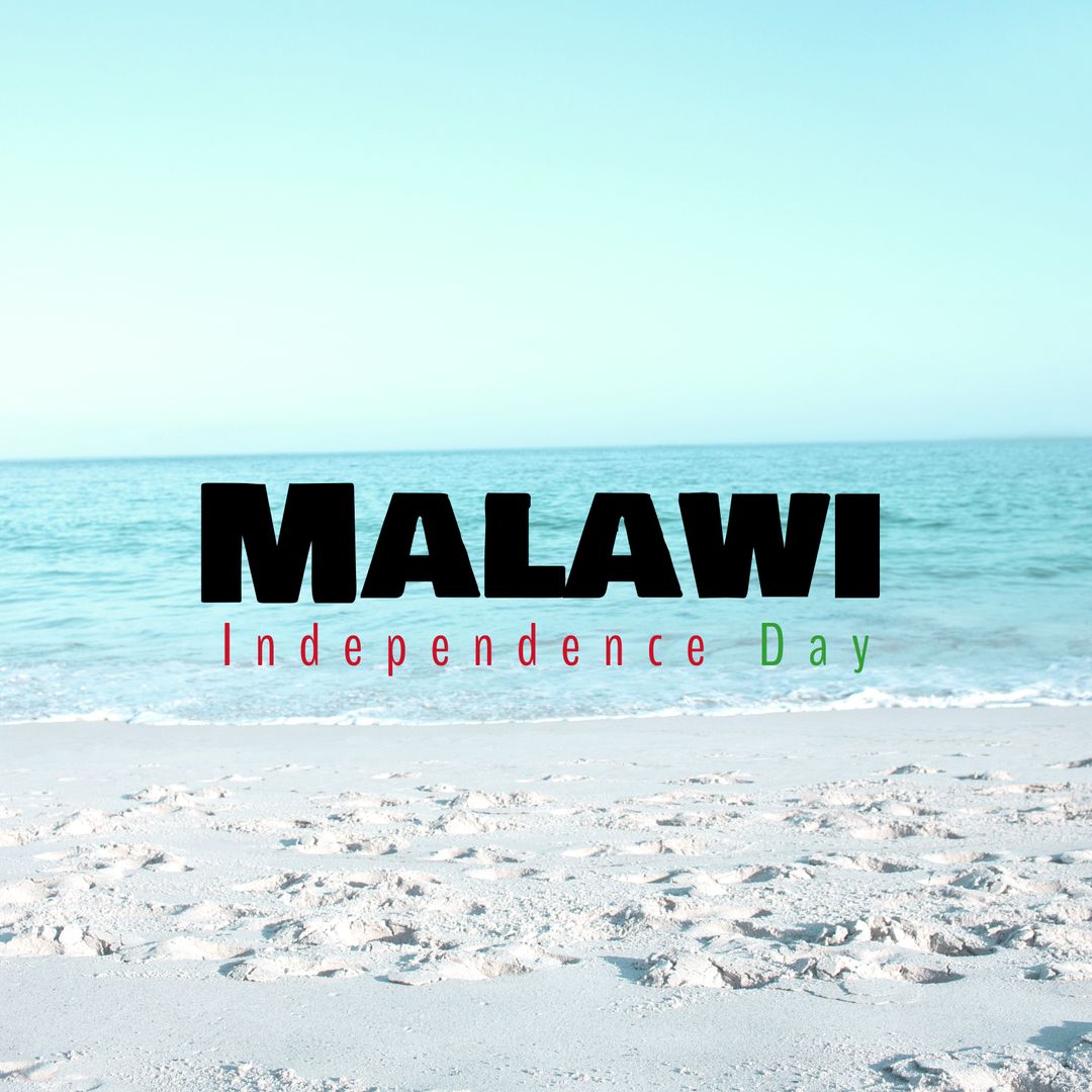 Malawi Independence Day Text on Tranquil Seascape Background - Download Free Stock Templates Pikwizard.com