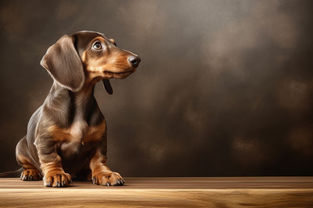 Adorable Dachshund Puppy Sitting and Looking Curious - Free Images, Stock Photos and Pictures on Pikwizard.com