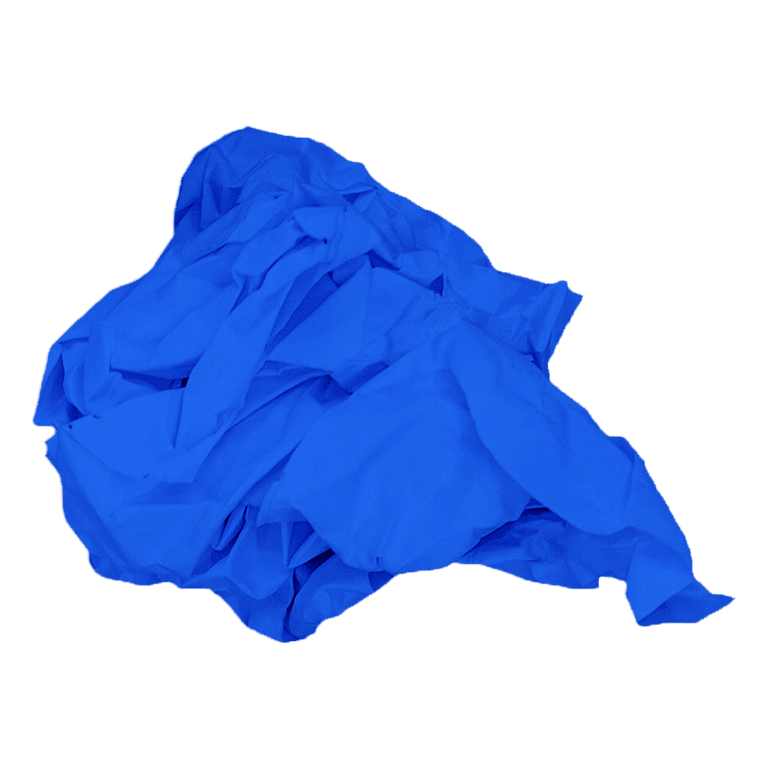 Crumpled Blue Transparent Material Isolated on White