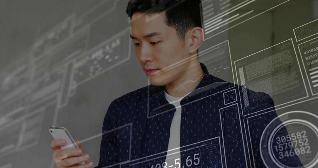 Professional Working with Digital Analytics and Smartphone