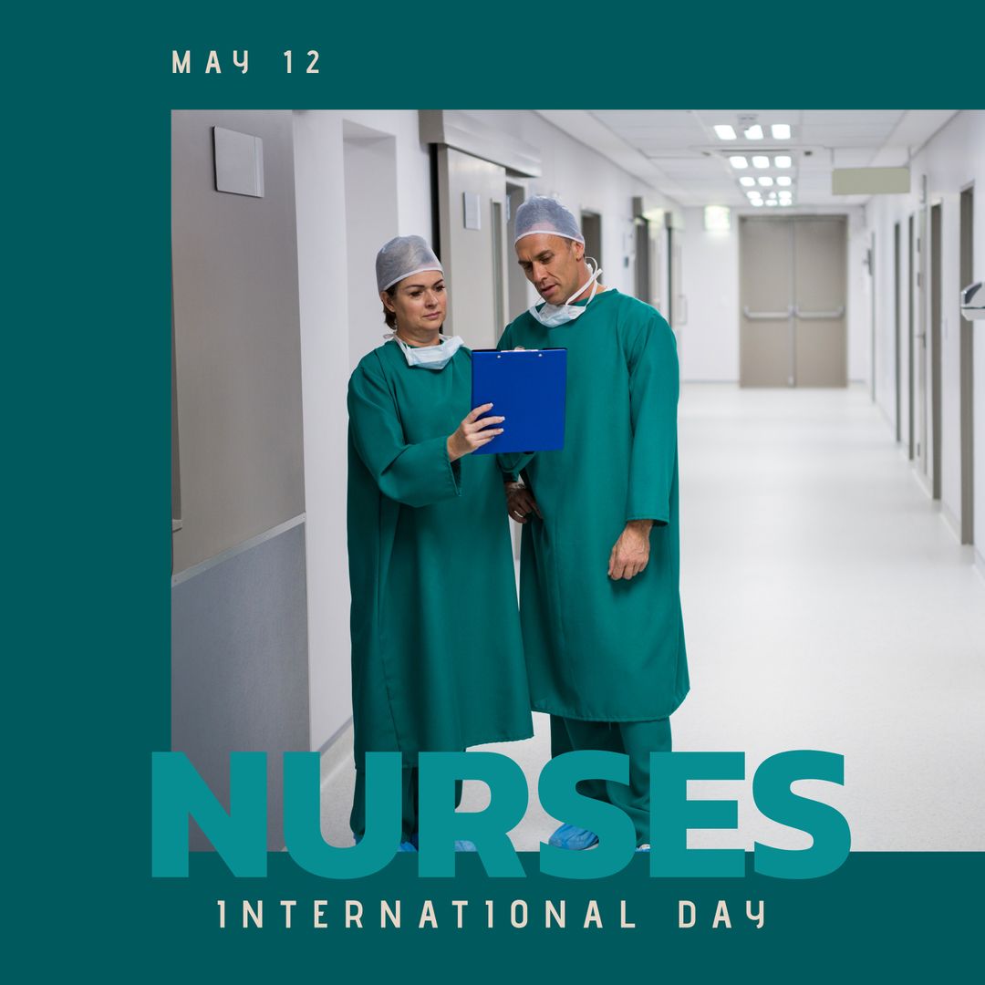 Nurses Discussing Patient Care on International Nurses Day - Download Free Stock Templates Pikwizard.com