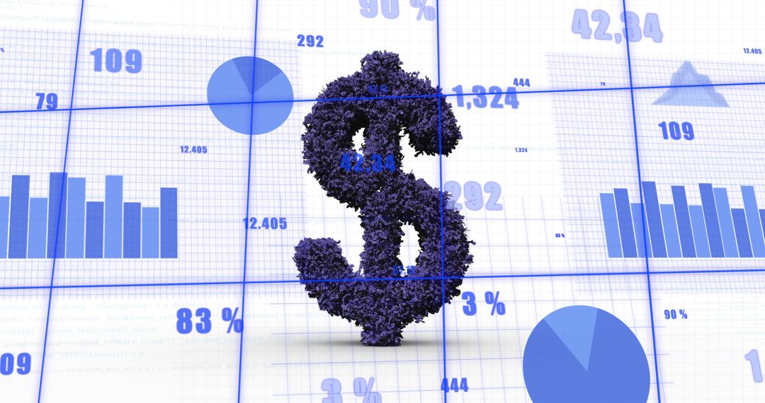 Digital Financial Visualization with Dollar Sign Overlay