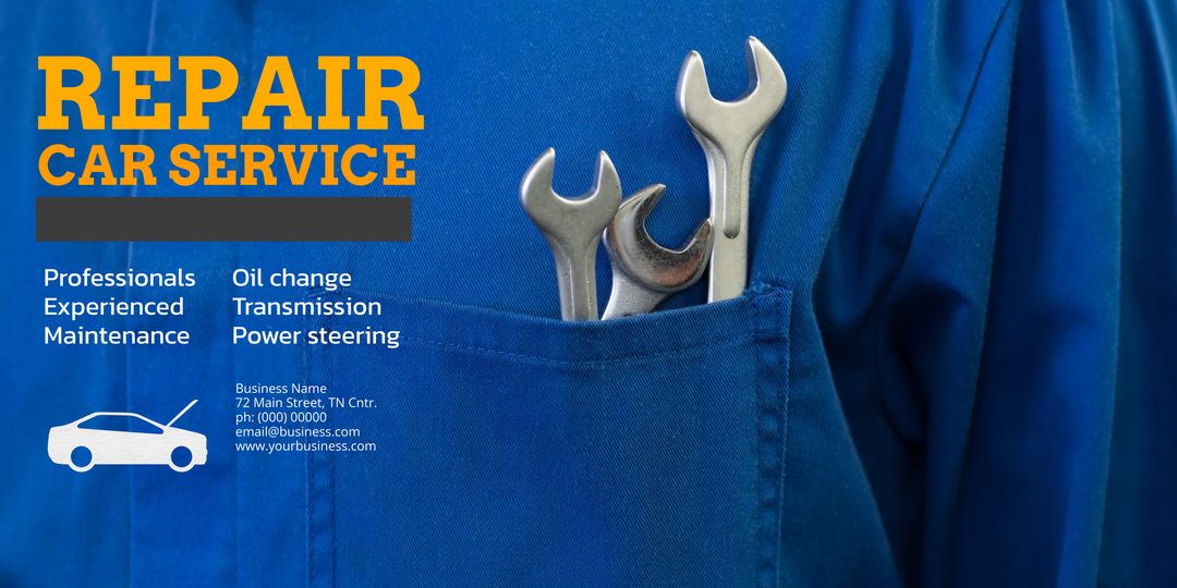 Automotive Repair Expertise with Tools in Mechanic's Pocket