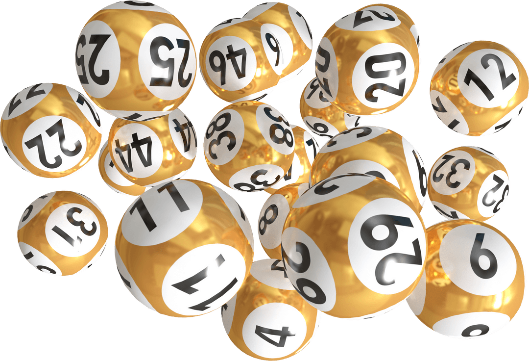 Close-Up of Floating Transparent Lottery Balls With Numbers