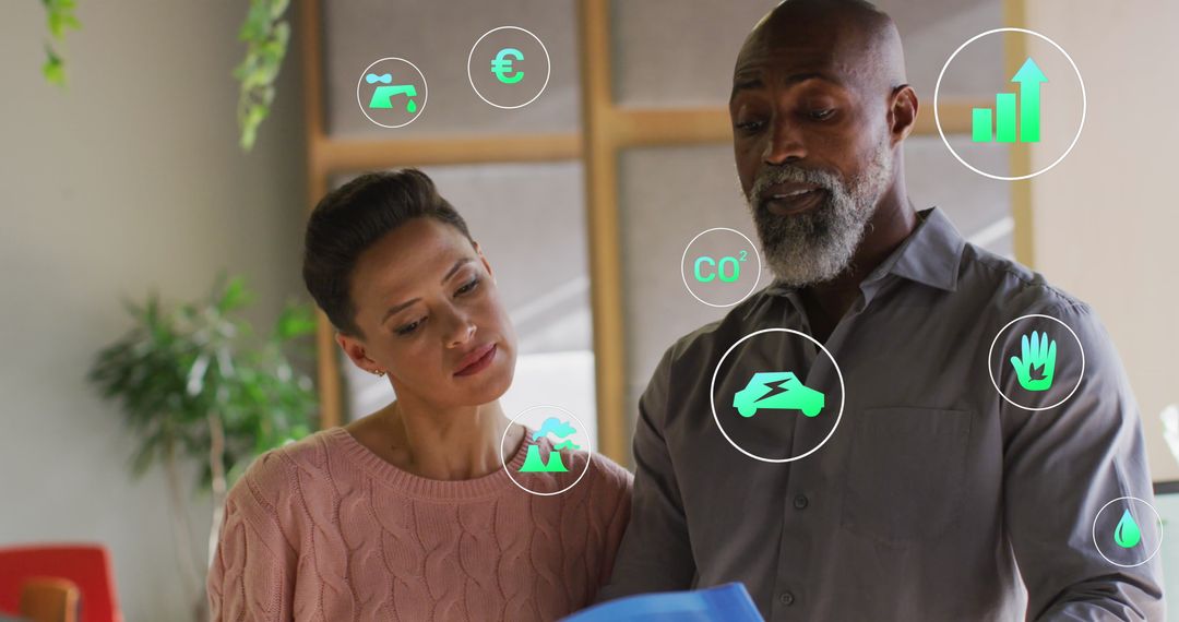 Diverse Business Colleagues Analyzing Innovative Technology