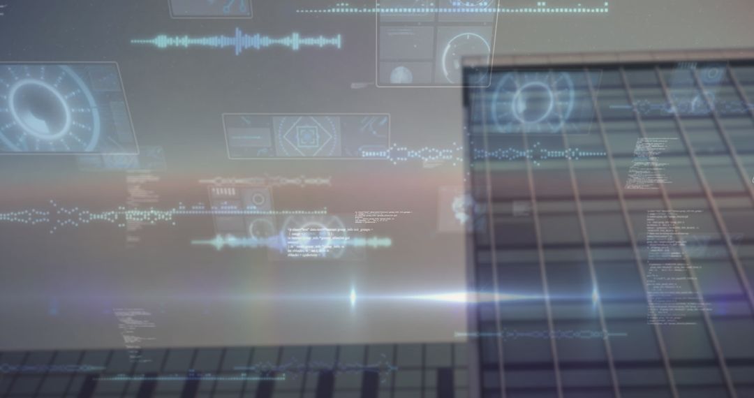 Financial Data Projection Over City Skyline