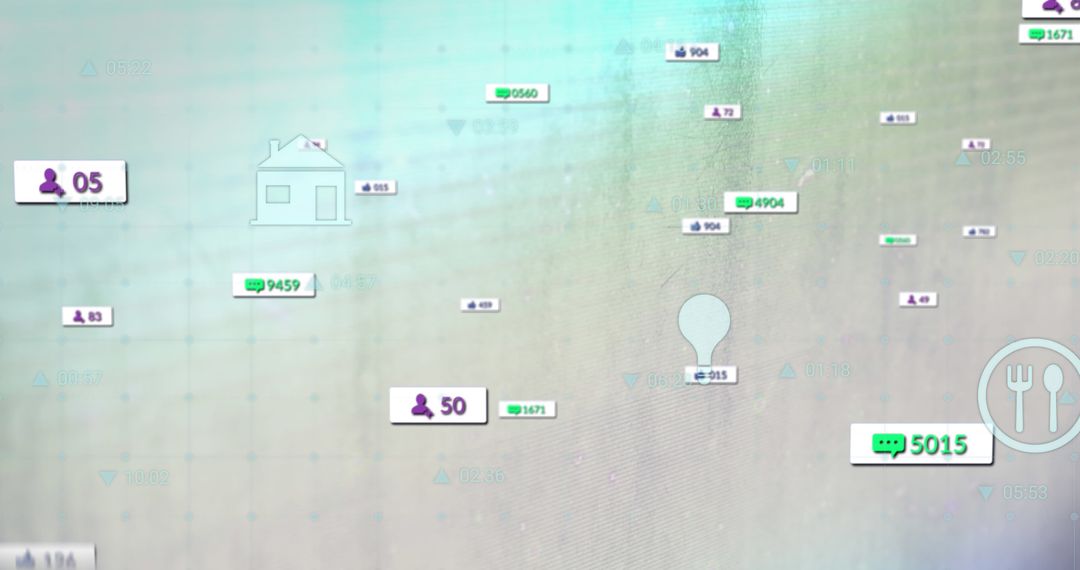 Digital Data Processing Concept with Icons on Abstract Background