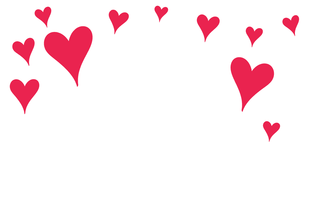 Red Hearts Pattern with Copy Space on Transparent Background
