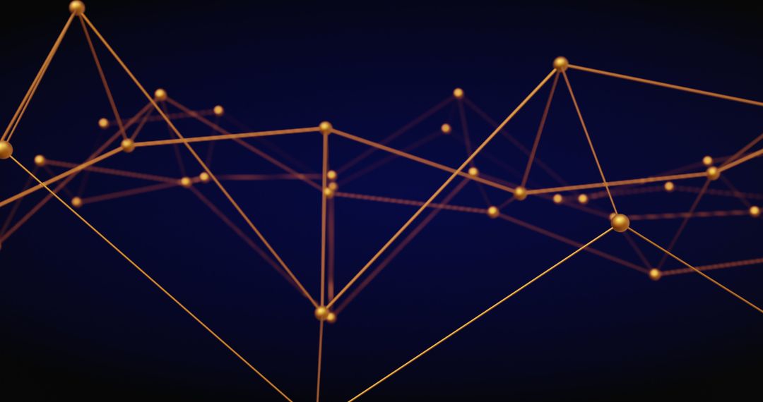 Abstract Digital Network of Glowing Connection Lines