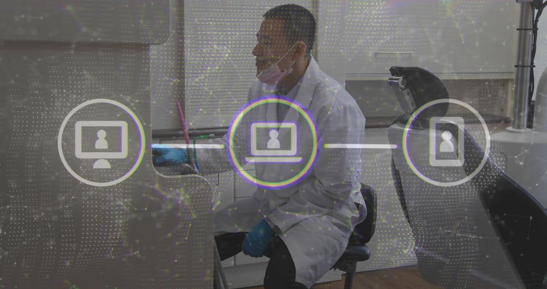 Dentist Using Digital Interface for Patient Records