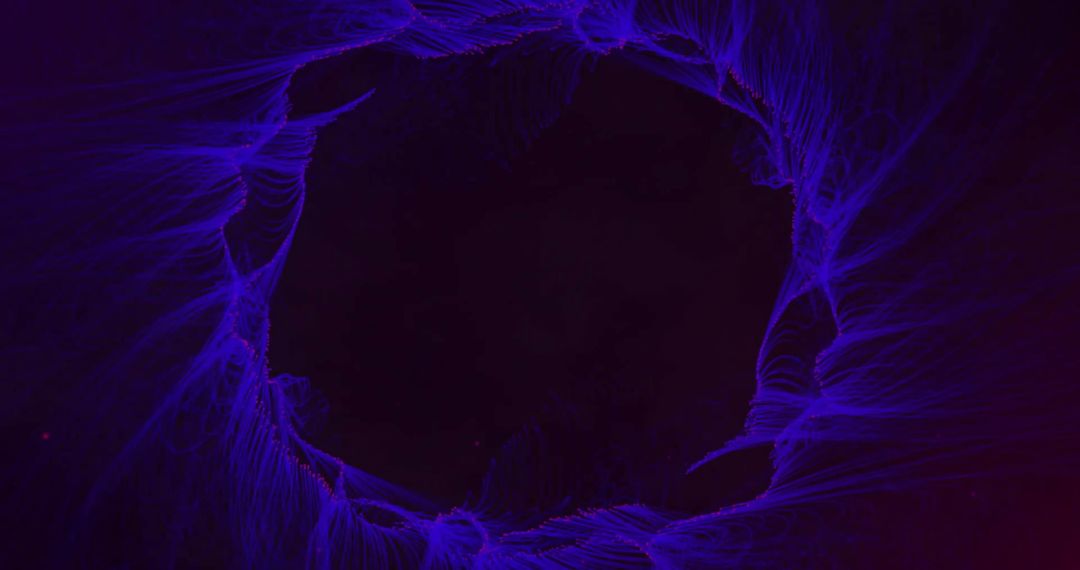 Digital Abstract Swirling Lines Forming Circular Frame