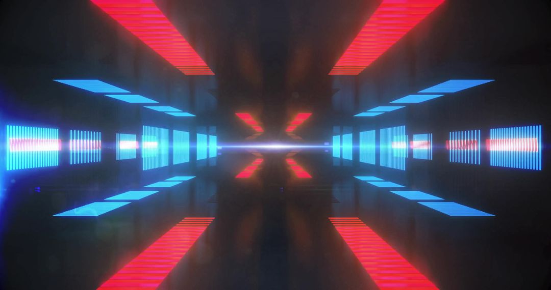 Futuristic Geometric Light Beams in Abstract Digital Space