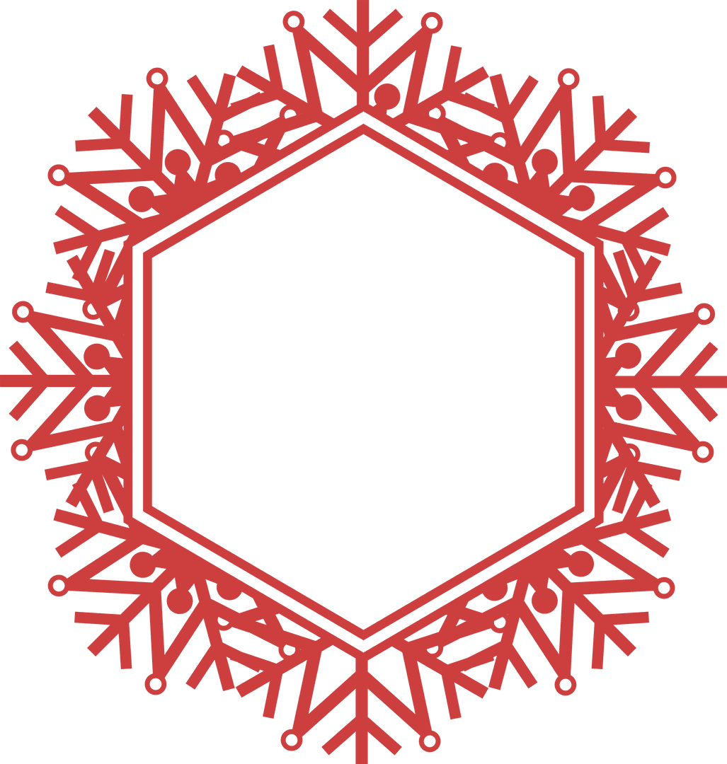 Hexagonal Snowflake Shape with Red Decoration and Transparent Background - Download Free Stock Images Pikwizard.com