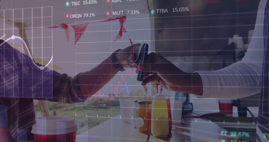 Digital Payment with Smartphone in Casual Café